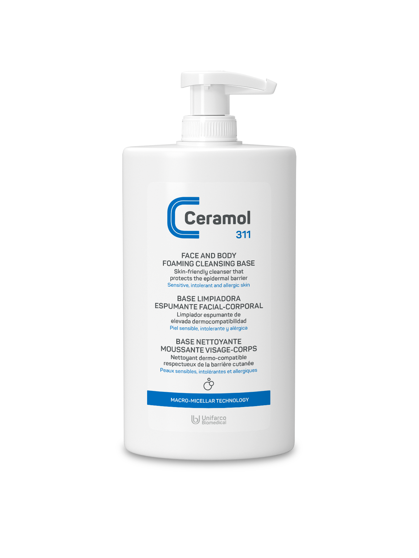 Ceramol base limpiadora espumante facial-corporal 311 400 ml
